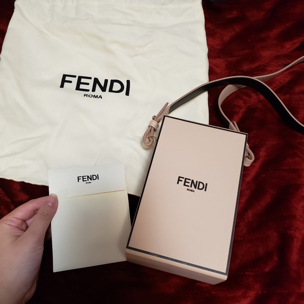 FENDI Bag Runway 2020-2021 Spring collection - vertical leather pink box bag